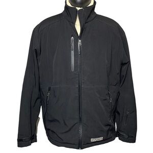 Dakota Rip-Stop Black Soft Shell Jacket Men Sz XL Fleece Lined Light Casual Coat